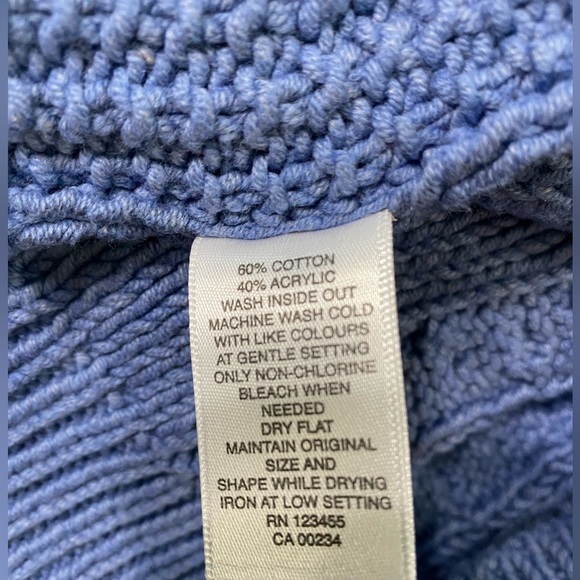 Cable knit blue sweater size XL EUC - Picture 5 of 8